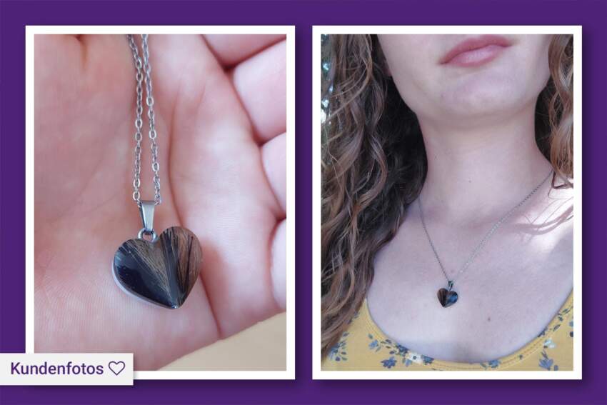 Tierhaarschmuck "kleines Herz" – Tierhaar-Halskette, Erinnerungsschmuck – Bild 18