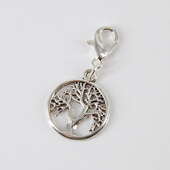 Messing-Charm "Baum des Lebens" (antiksilber-farbend)